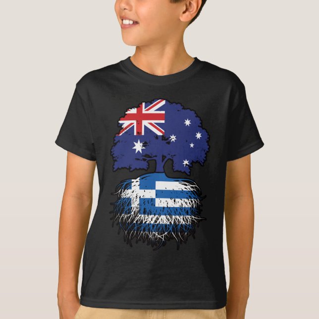 Griechisch-australische Treueflagge T-Shirt (Vorderseite)