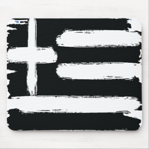 Griechisch beängstigend Schwarze Grunge Vintage Fl Mousepad