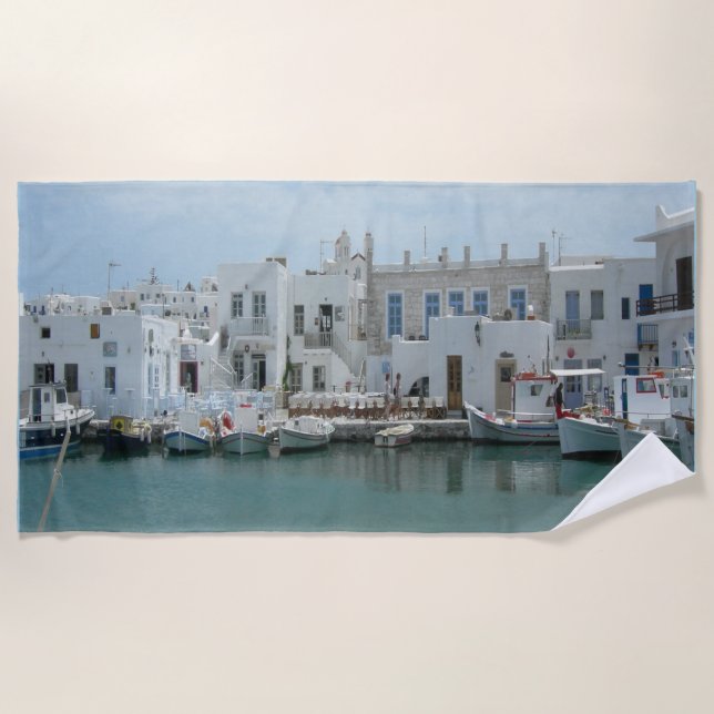 Griechisch Cyclades Fishing Village Badetuch (Vorderseite)