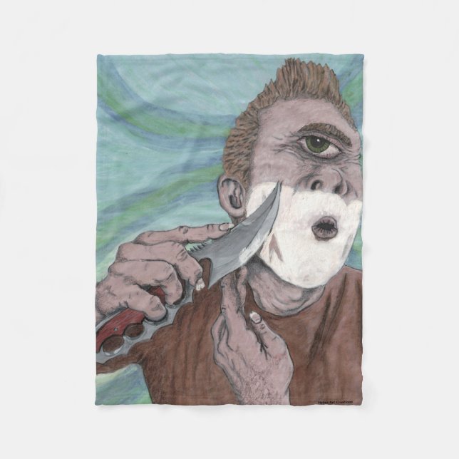 Griechisch Cyclops Knife Shave Fantasy Art Blanka Fleecedecke (Vorderseite)