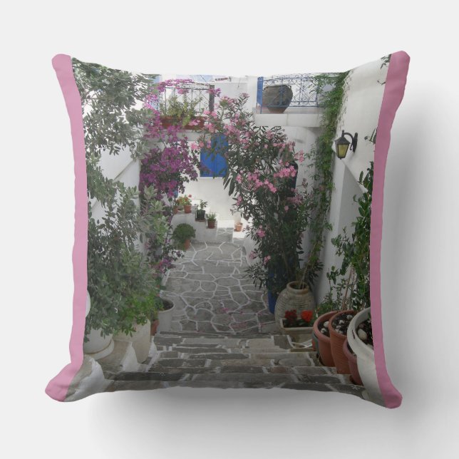 Griechisch Durchsichtiges Santorini-Kissen Kissen (Vorderseite)