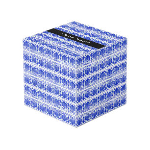 Griechisch Fret Arabesque Blue, Ihr Name, personal Würfel