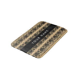 Griechisch Fret Arabesque Brown, Ihr Name, persona Badematte