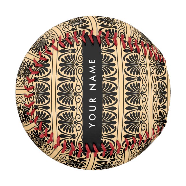 Griechisch Fret Arabesque Brown, Ihr Name, persona Baseball (Vorderseite Links)