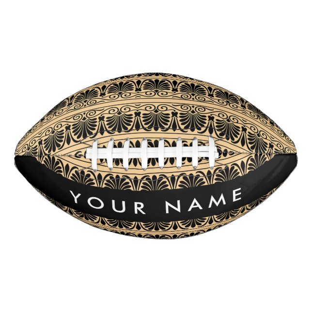 Griechisch Fret Arabesque Brown, Ihr Name, persona Football (Vorderseite)