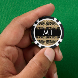 Griechisch Fret Arabesque Brown, Ihr Name, persona Pokerchips