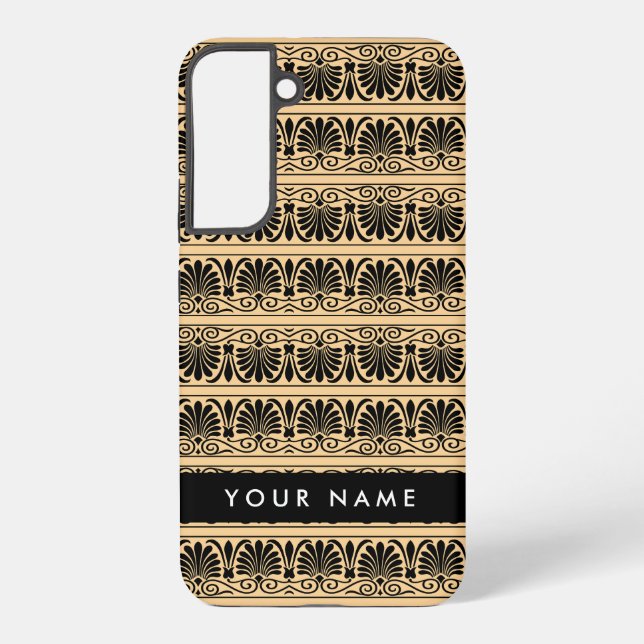 Griechisch Fret Arabesque Brown, Ihr Name, persona Samsung Galaxy Hülle (Rückseite)
