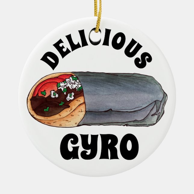 Griechisch Gyro Pita Fleisch Sandwich mediterrane  Keramik Ornament (Vorne)