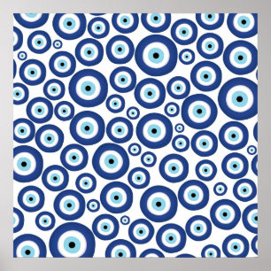 Griechisch Mataki - Matiasma Evil Eye Muster #1 Poster