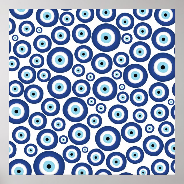 Griechisch Mataki - Matiasma Evil Eye Muster #1 Poster (Vorne)