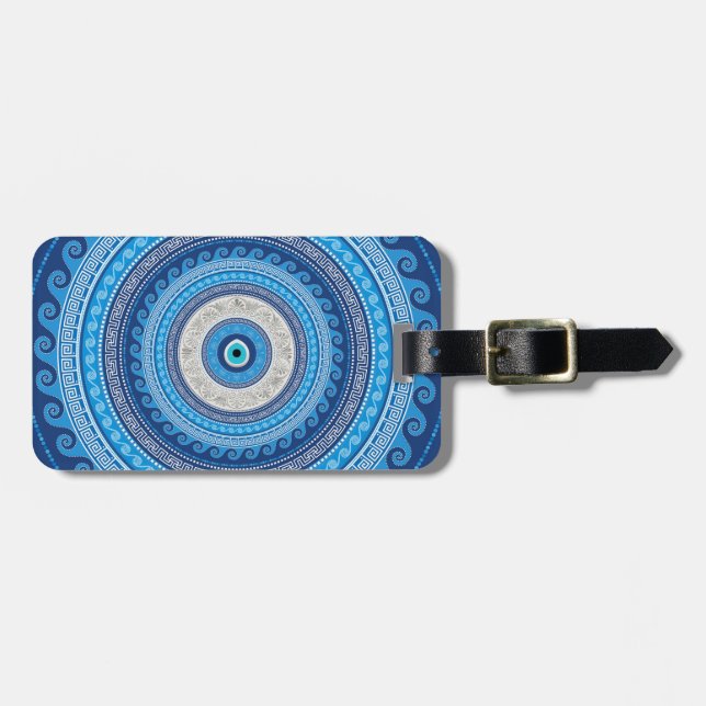 Griechisch Mataki - Matiasma Evil Eye Ornament #2 Gepäckanhänger (Vorderseite horizontal)