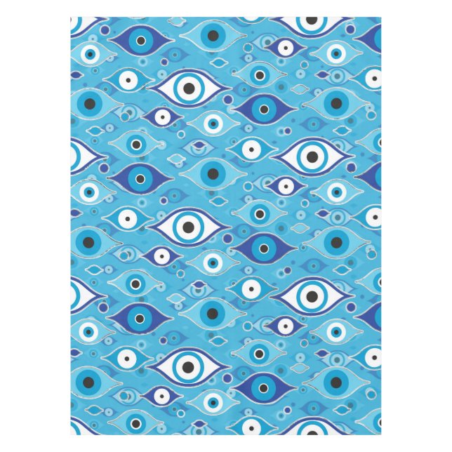 Griechisch Mati Mataki - Matiasma Evil Eye-Muster Tischdecke (Vorderseite)