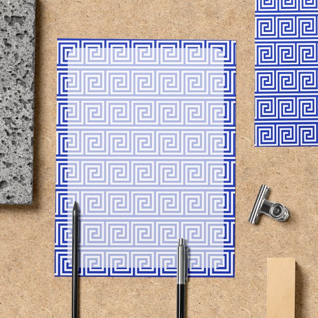 Griechisch Meander Key Squares Muster Blau (Von Creator hochgeladen)
