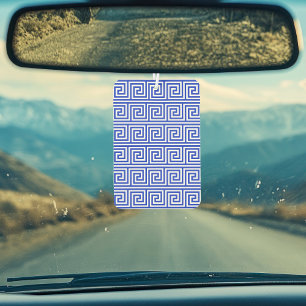 Griechisch Meander Key Squares Muster Blau Autolufterfrischer