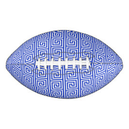 Griechisch Meander Key Squares Muster Blau Football