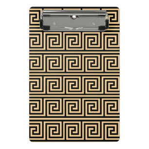 Griechisch Meander Key Squares Muster Brown Mini Klemmbrett