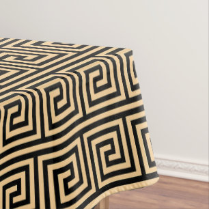 Griechisch Meander Key Squares Muster Brown Tischdecke