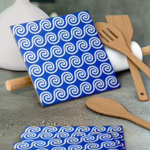 Griechisch Meander Key Waves Muster blau