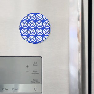 Griechisch Meander Key Waves Muster blau Magnet