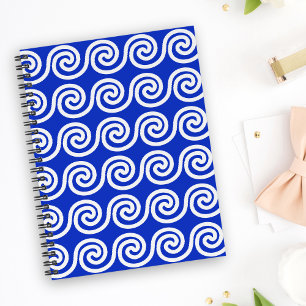 Griechisch Meander Key Waves Muster blau Planer