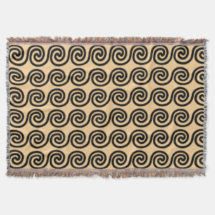 Griechisch Meander Key Waves Muster Brown Decke