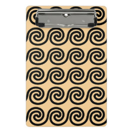 Griechisch Meander Key Waves Muster Brown Mini Klemmbrett