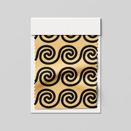 Griechisch Meander Key Waves Muster Brown Stoff