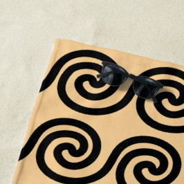 Griechisch Meander Key Waves Muster Brown Strandtuch