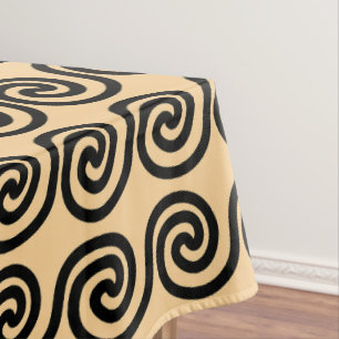 Griechisch Meander Key Waves Muster Brown Tischdecke