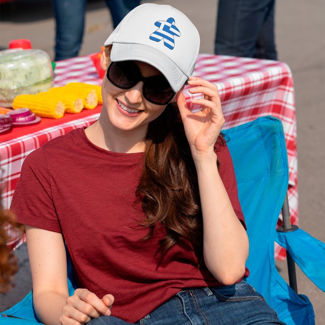 Griechisch Meeple Trucker Hat Truckerkappe (Von Creator hochgeladen)