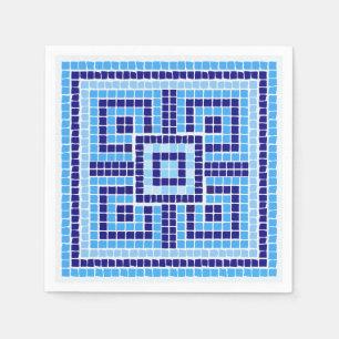 Griechisch-Mosaiksteinschmuck - Blauschattierungen Serviette
