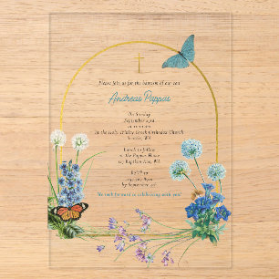 Griechisch-orthodoxe Christening Taufe Junge Wildb Acryleinladungen