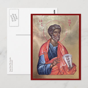 Griechisch-orthodoxe Ikone des Apostels Petrus Postkarte