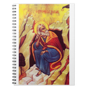 Griechisch-orthodoxe Ikone des Propheten Elija Notizblock