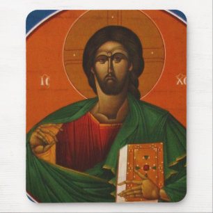 GRIECHISCH-ORTHODOXE IKONE JESUS CHRISTUS MOUSEPAD