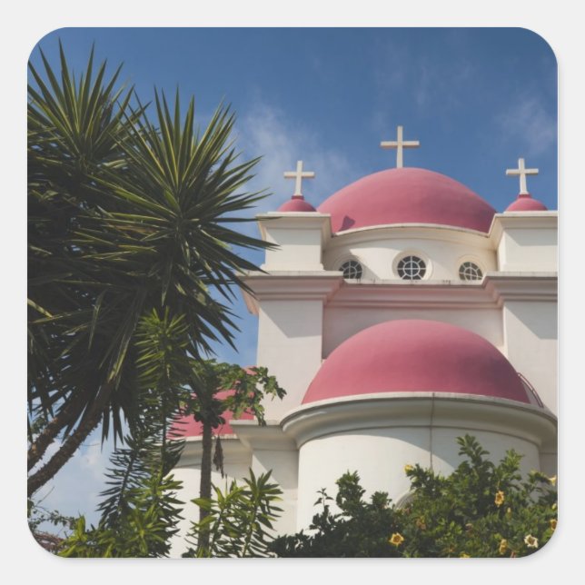 griechisch-orthodoxe Kloster Quadratischer Aufkleber (Vorderseite)
