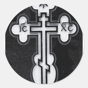 griechisch-orthodoxe Kreuz Runder Aufkleber