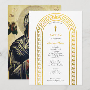 Griechisch-orthodoxe Taufe Gold griechischer Schlü Einladung