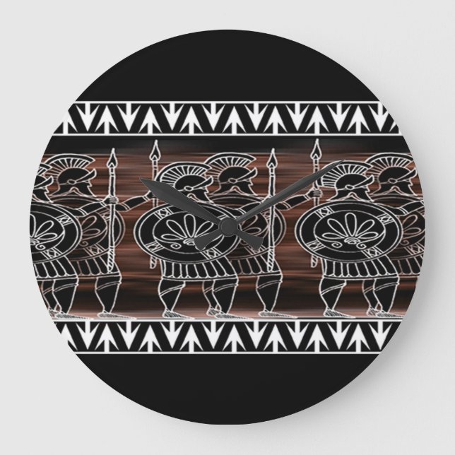 Griechisch-Schwarze-Bildtruppe Große Wanduhr (Vorderseite)