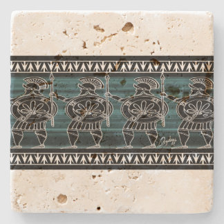 Griechisch-Schwarze Uhr Steinuntersetzer