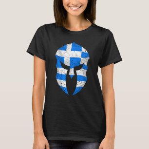 Griechisch Spartan Helmet Flag Geschenk für Männer T-Shirt