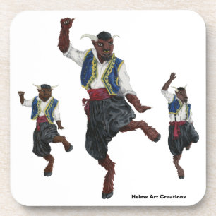 Griechisch tanzende Minotaurs Fantasy Plastic Unte Getränkeuntersetzer
