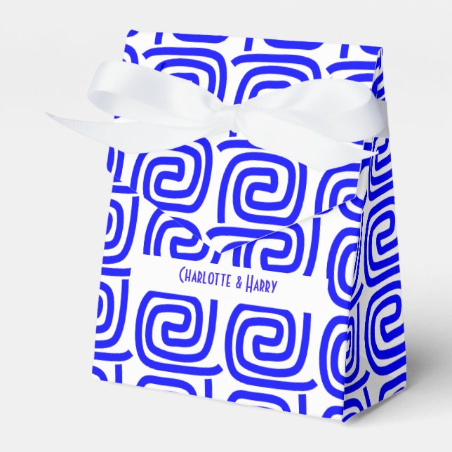 Griechisch Traditional Blue White Meander Personal Geschenkschachtel (Vorderseite)