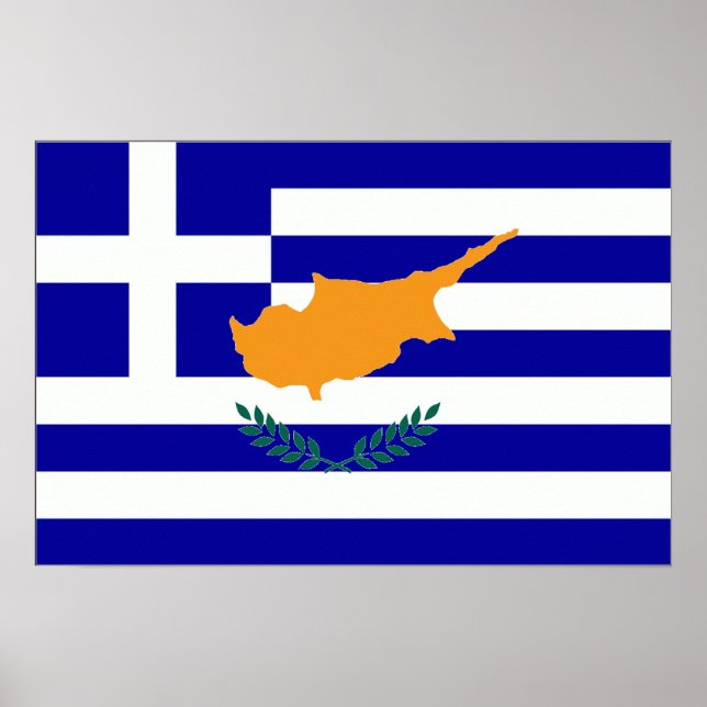 griechisch-zyprische Flagge Poster (Vorne)