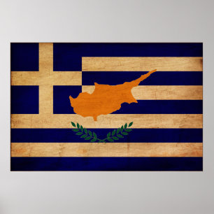 griechisch-zyprische Flagge Poster