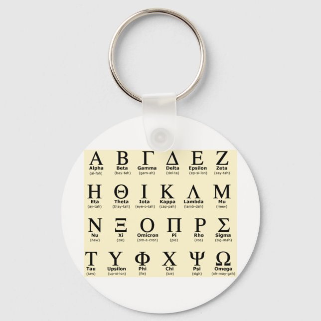 griechische Alphabet-Geschenke Schlüsselanhänger (Vorderseite)