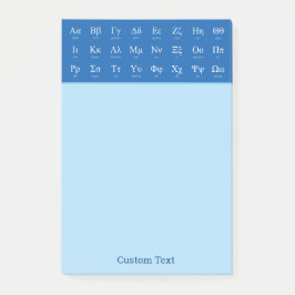 Griechische Alphabet-Notizen Post-it Klebezettel