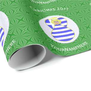 Griechische Blonde Engel Weihnachtsflagge Personal Geschenkpapier