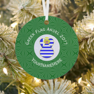 Griechische Blonde Engelsweihnachtsflagge Personal Ornament Aus Metall