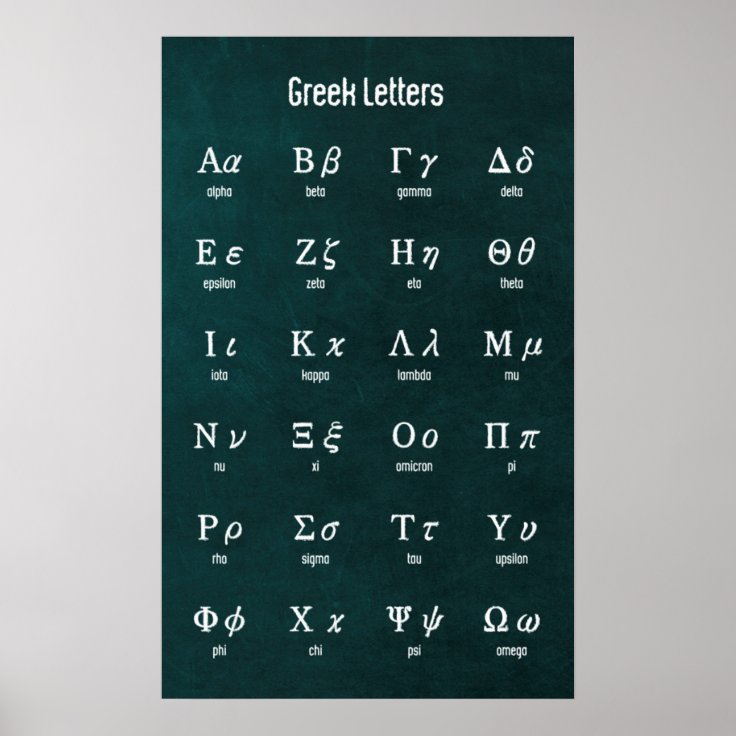 Griechische Buchstaben Poster Zazzle.ch